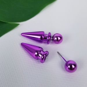 Bullet Double Sided Stud 2 Earrings in One Unisex